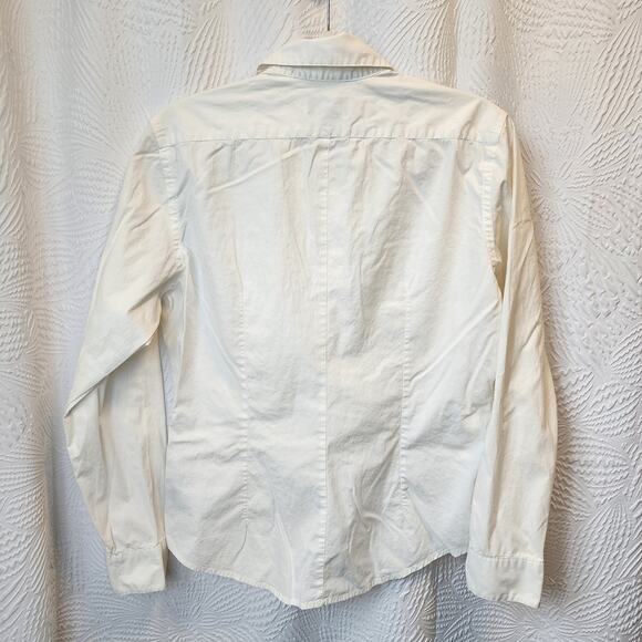 Polo Ralph Lauren White Button-Up M 20" Pit 19" Sleeve Cotton Blend - Picture 2 of 6